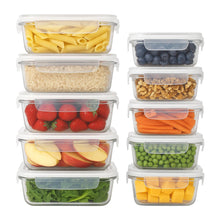 Load image into Gallery viewer, 10pc Glass Food Storage Container Set with Lids