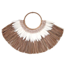Load image into Gallery viewer, Dalia Seagrass, Feather & Shell Wall Hanging