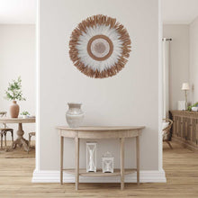 Load image into Gallery viewer, Amira Raffia, Feather & Shell Wall Hanging - White