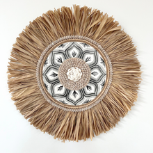 Load image into Gallery viewer, Anika Raffia, Mandala & Shell Wall Hanging - Monochrome