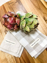 Load image into Gallery viewer, Pure French Linen Tea Towel - Natural Gingham