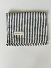 Load image into Gallery viewer, Pure French Linen Tea Towel - Charcoal Pinstripes