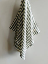 Load image into Gallery viewer, Pure French Linen Tea Towel - Sage Stripe