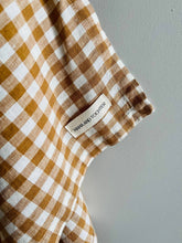 Load image into Gallery viewer, Pure French Linen Tea Towel - Toffee Gingham Small