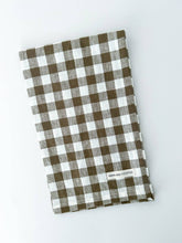 Load image into Gallery viewer, Pure French Linen Tea Towel - Olive Gingham