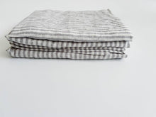 Load image into Gallery viewer, Pure French Linen Tea Towel - Grey Stripe