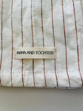Load image into Gallery viewer, Pure French Linen Tea Towel - Toffee Pinstripes