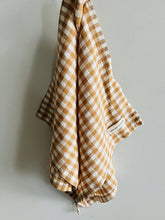Load image into Gallery viewer, Pure French Linen Tea Towel - Toffee Gingham Small
