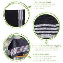 Load image into Gallery viewer, Nicola Spring Turkish Cotton Tea Towel - 60 x 40cm: Grey Stripe
