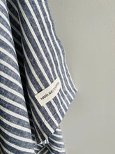 Load image into Gallery viewer, Pure French Linen Tea Towel - Blue Ticking
