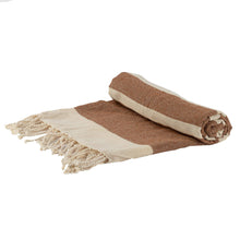 Load image into Gallery viewer, Turkish Beach Towel - Mocha Stripe
