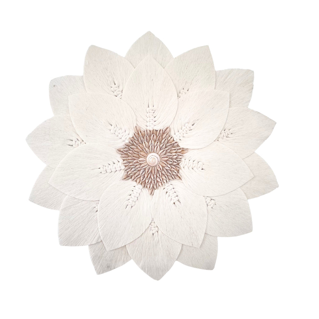 Padma Lotus Flower Macrame & Shell Wall Hanging