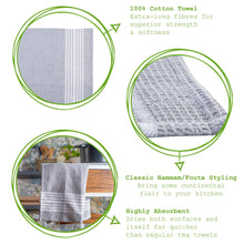 Load image into Gallery viewer, Nicola Spring Turkish Cotton Tea Towel - 60 x 40cm: Grey Stripe
