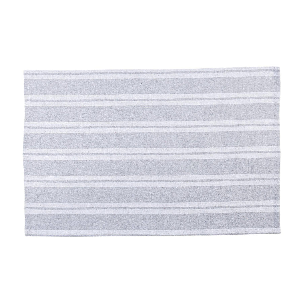 Nicola Spring Turkish Cotton Tea Towel - 60 x 40cm: Grey Stripe